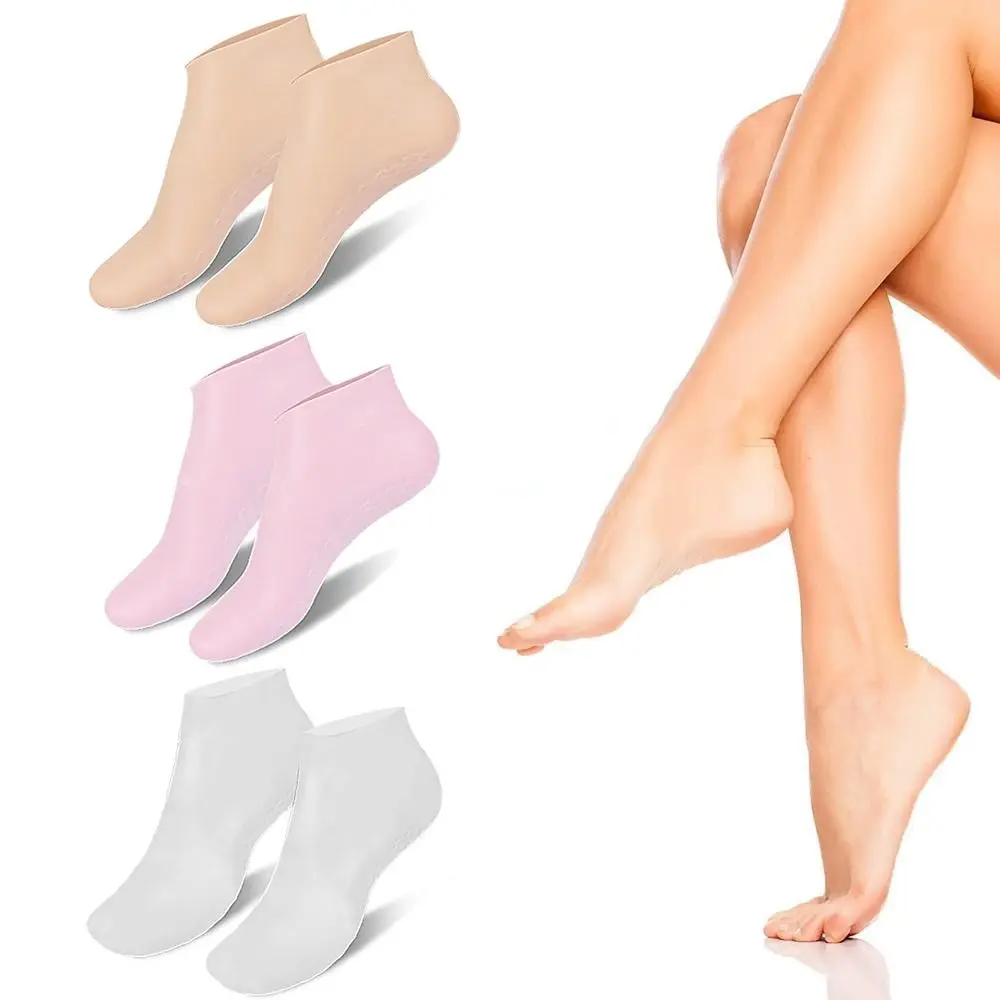 Silicone Moisturizing Spa Gel Heel Socks Foot Care Socks Cracked Dead Skin Remove Protector Pain Relief Pedicure Tools