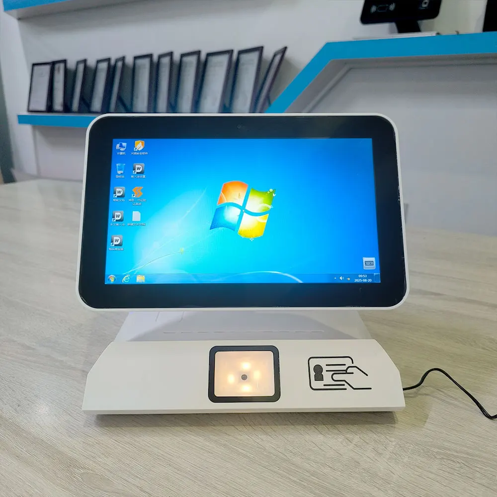 

11.6 Inch Dual-screen Desktop Visitor Machine with Camera QR Code NFC