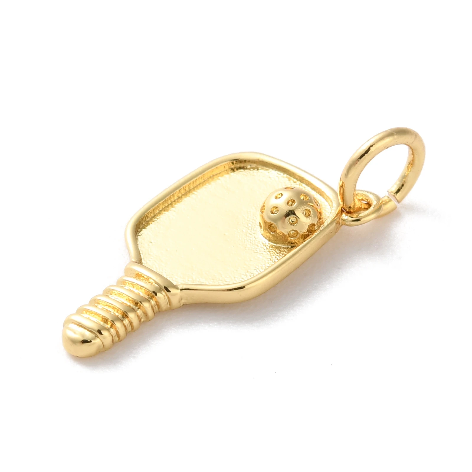 10pcs Brass Pickleball Charms Sports Theme Pendants Real 18K Gold Plated for Necklace Bracelet Earrings Handmade Jewelry Gifts