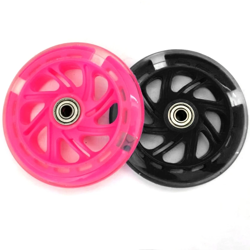 Scooter Wheel Mute Wheel For Children Scooter Flashing Light Kid Toy Wheel 3-Color PU+Metal Skateboard Parts