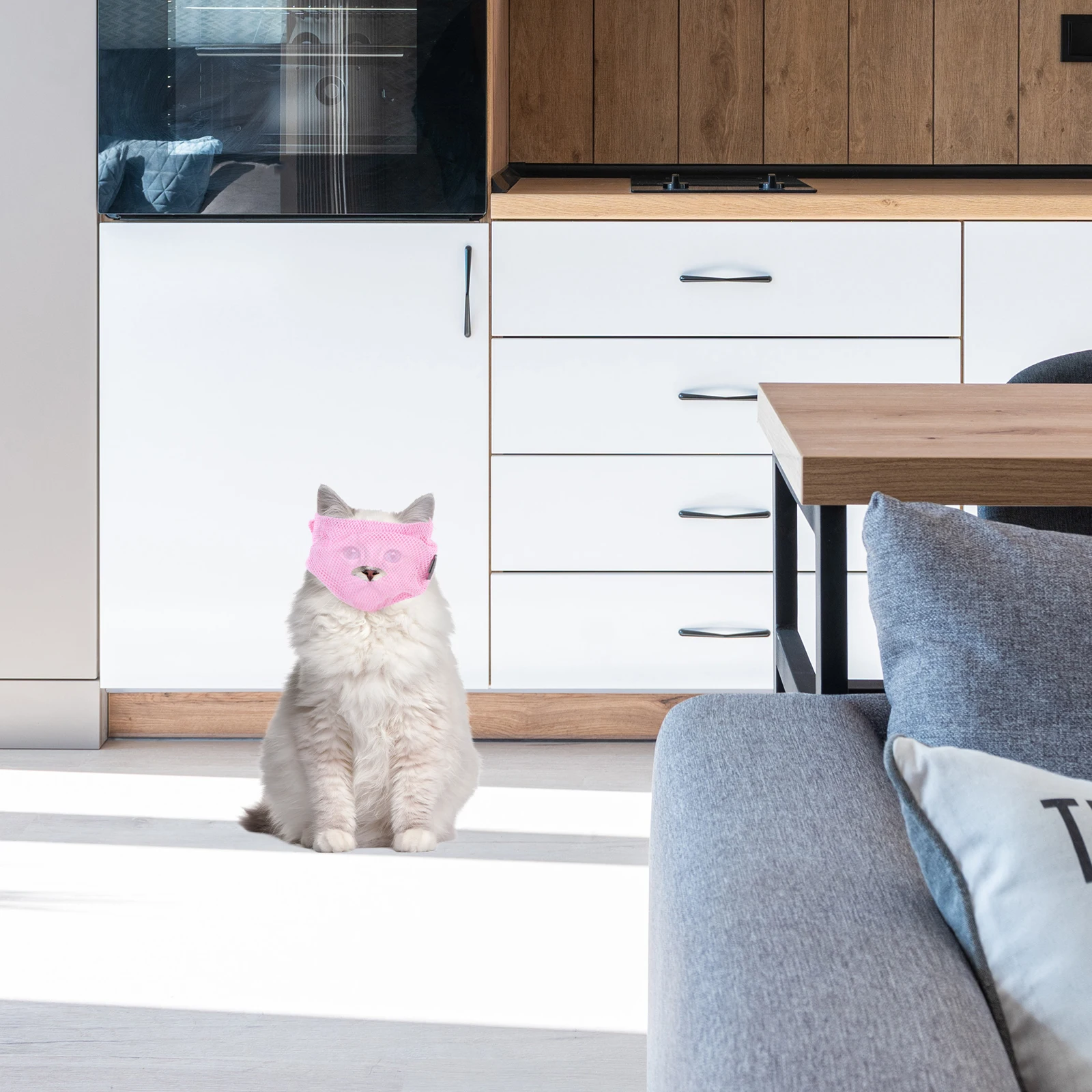 

Anti-Lick Cat Muzzle Washable Breathable Pet Mouth Cover for Cats Kitten Comfortable Fit Pet Supply for Home Or Clinic Use