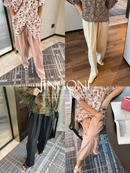 Wide Leg Long Pants Y2k Woman Clothing 2024 Summer Korean Fashion Style New Elegant Vintage Trousers High Waist Youthful Chic