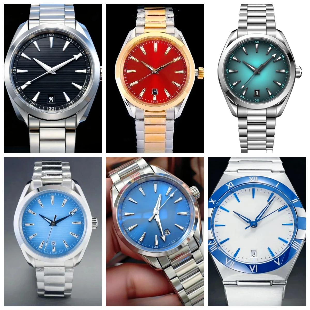 Customized Luxury Men Automatic Mechanical Movement Black Blue Leather Strap Luminous Waterproof Sapphire Glass Stainless Steel - view 2