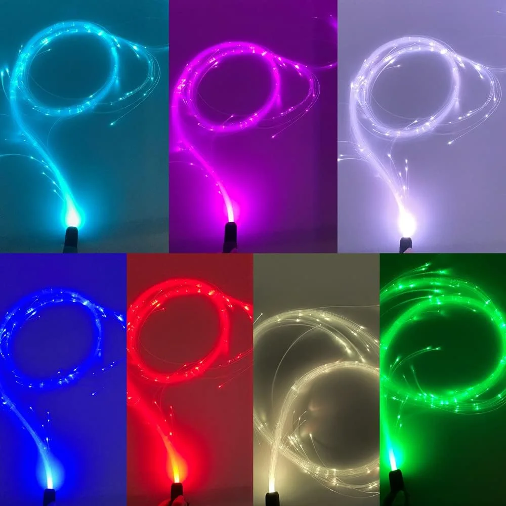 Valentine Fiber Optic LED Whip 7colors Changes LED Whip Sexy Bar Club Gogo Dance Props Performence Night Show Supplies
