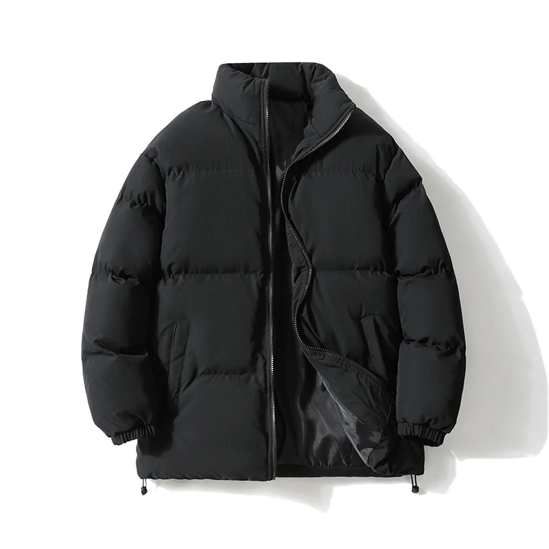 

Trendy Thiened Cotton Jaet Men's Stand Collar Winter Coat Casual Sle Pure Color Loose Fit Online Exclusive Autumn