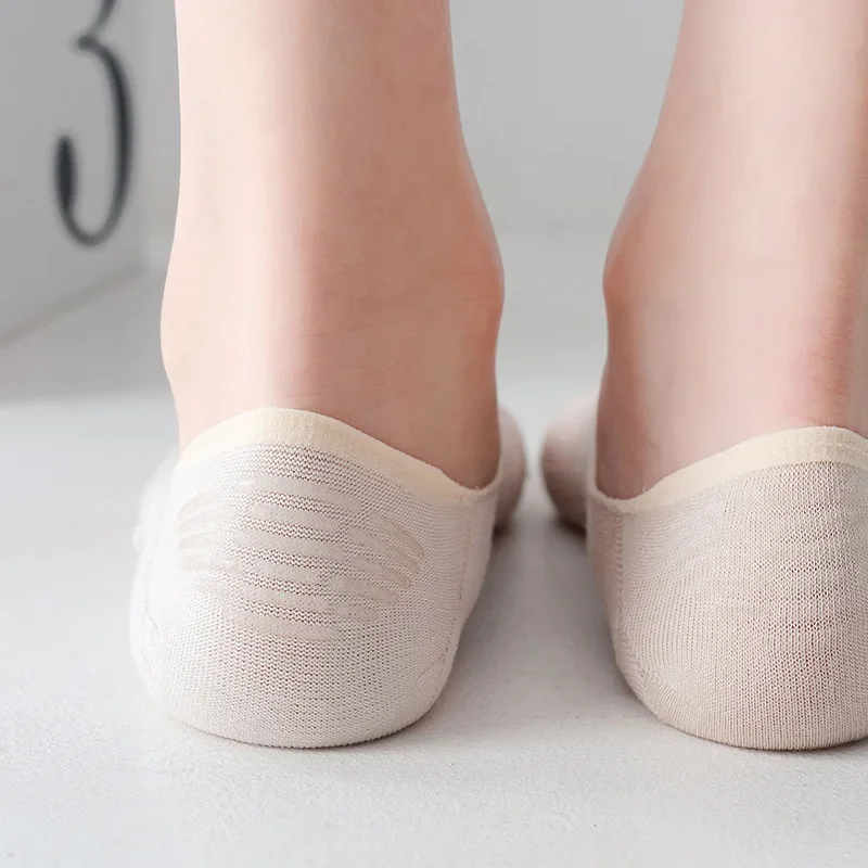 Fashion Women Socks Simple Solid Color Invisible Sock Slippers Thin Mesh Cotton Invisible Socks Color Breathable No Show Comfy