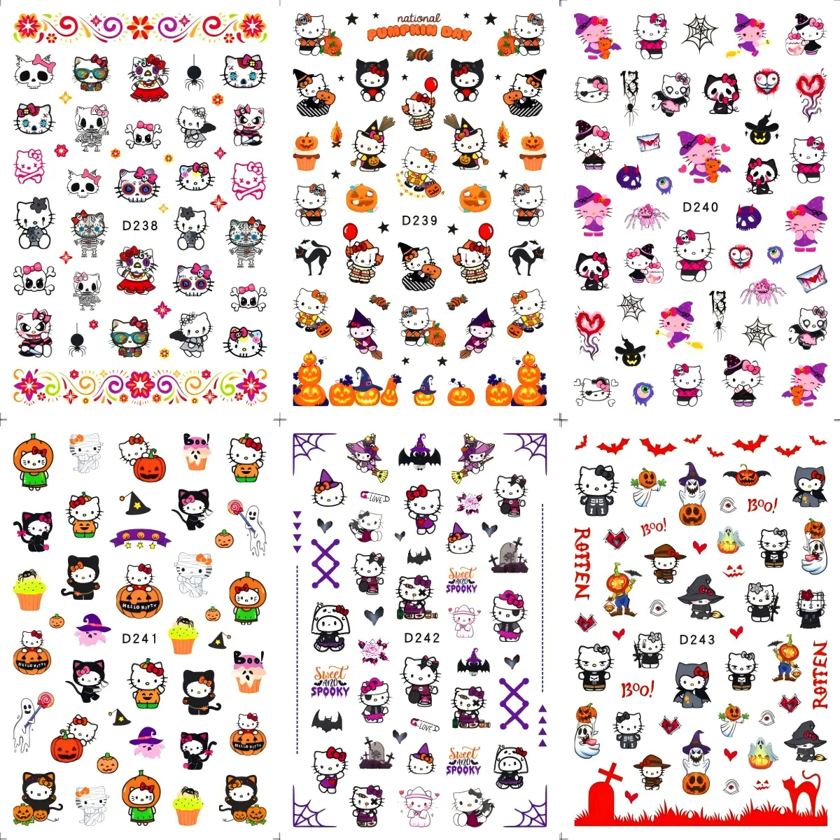 6 Stück Sanrio Anime Nagelaufkleber Cartoon Sanrio Hello Kitty Nageldekorationsaufkleber Niedliche Kulomi Aufkleber DIY für Maniküre – Detail 5