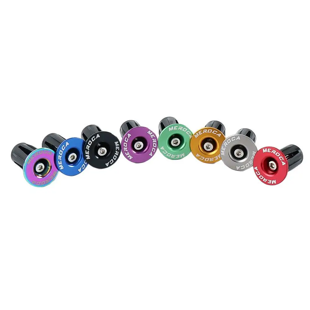 سبائك الألومنيوم الدراجات ينتهي غطاء المضادة للانزلاق الدراجة اكسسوارات المقود قبعات دراجة قبضة الدراجة بار نهاية المقابس دراجة غطاء القبضات #4