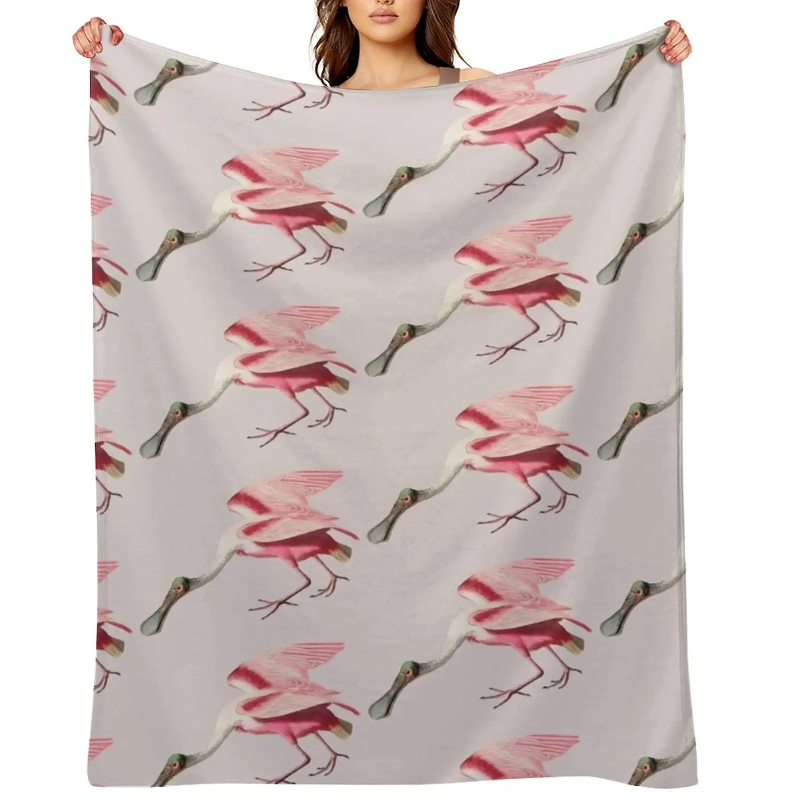 

Audubon's roseate spoonbill Throw Blanket Soft Big Soft Softest Designers Blankets