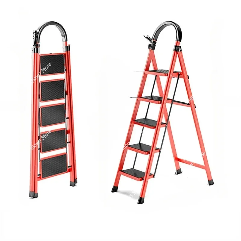 

Non-slip Home Step Ladders Multi-functional Thickened Steel Pipe Shrinking Step Stools Climbing Stairs Indoor Folding Ladder