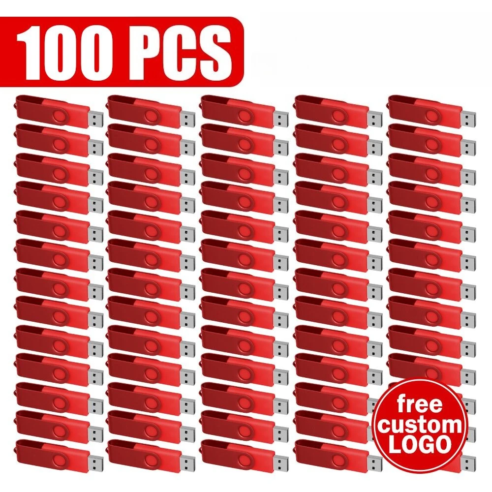 100pcs Free Custom Logo USB Pen Drive 4GB 8GB 16GB 32GB 64GB High Speed USB 2.0 Memory Stick 2GB 1GB Flash Drive Business Gift