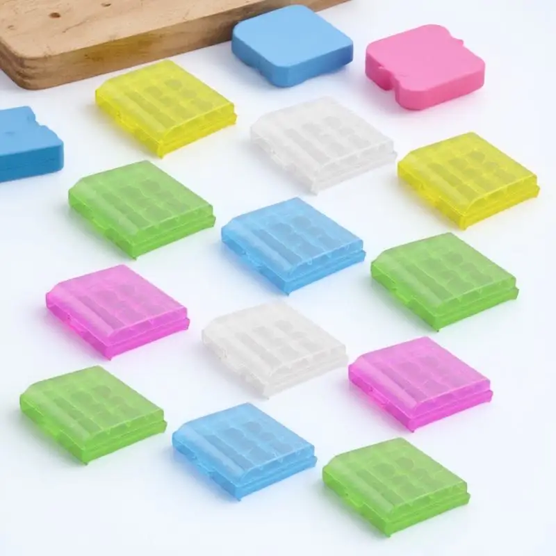 

20 Pcs Transparent Portable Organizer Storage Case Holder Storage Box Rack for AA AAA ( Color)