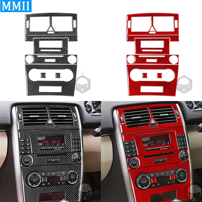 

For Mercedes Benz B-Class W245 2005-2011 Carbon Fiber Central Console Set Trim Radio Button Air Conditioning Decoration Stickers