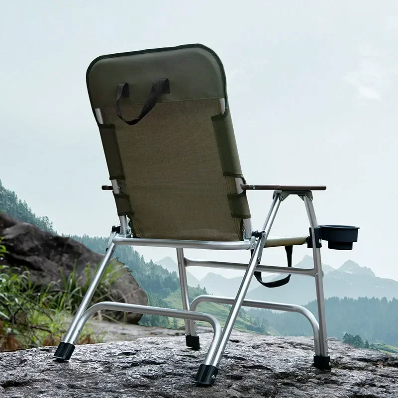 Aluminum Alloy Outdoor Folding Camping Chair Portable Fishing Chair Self Driving Travel Chair