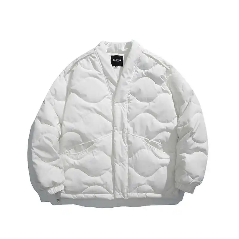 الشتاء اليابانية الرجعية مبطن القرع منقوشة القطن معطف الرجال والنساء فضفاضة وسميكة الطاوية رداء سترة بدون ياقة #2