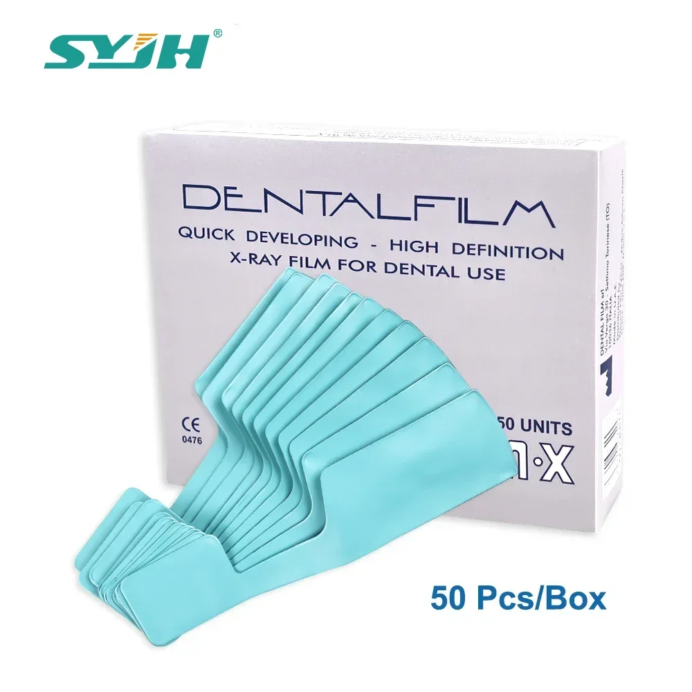 50 Pcs/Box Dental Radiograph X-ray Film with Monobath Quick High Definition Intraoral Imaging Films Dentist Bags for X-ray Film