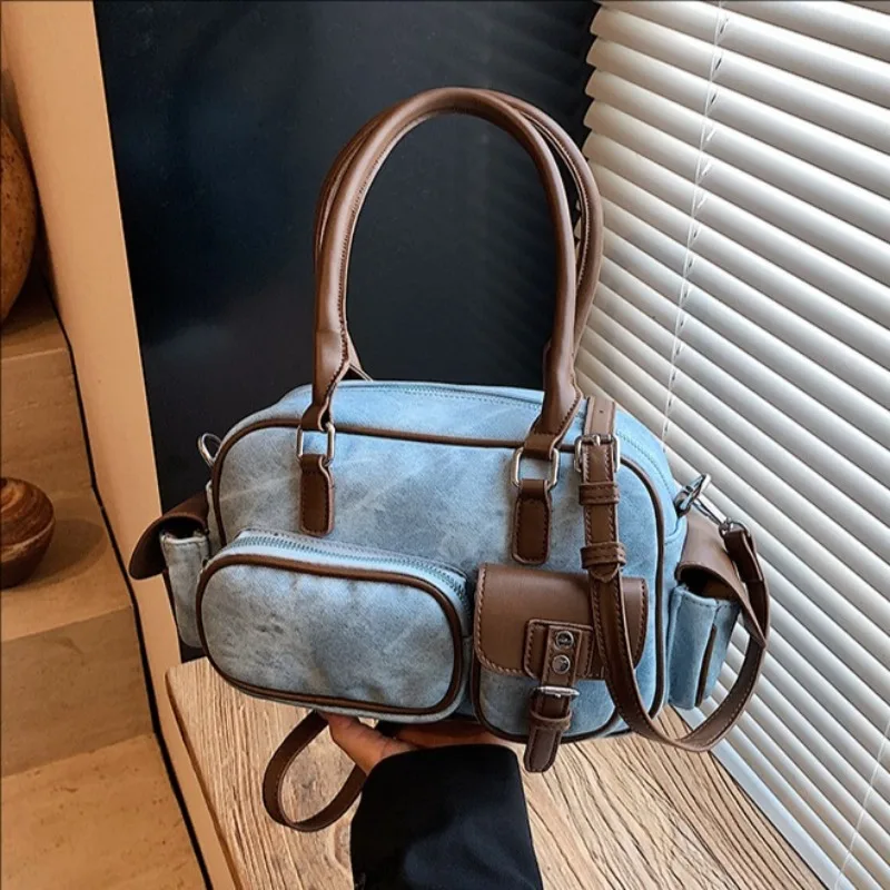 

2025 Fall Winter New Retro Casual Tote Bag Designer Luxury Bag for Women Large Capacity Crossbody Bag with Multiple Pockets