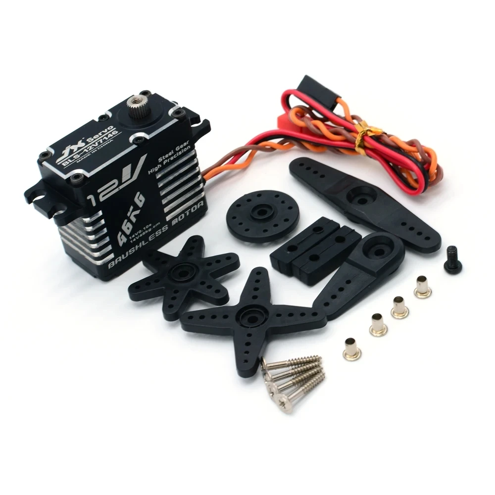 JX BLS-12V7146 CLS-12V7346 46KG High Torque 12V Standard Full CNC Servo For RC Crawler Car Plane Quadcopter Robo Helicopter