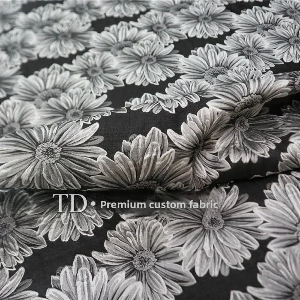 

Окрашенная пряжа, парчовая жаккардовая ткань, весна-осень-зима, платье с хризантемой, платье-пончо, модная европейская брендовая дизайнерская ткань, шитье