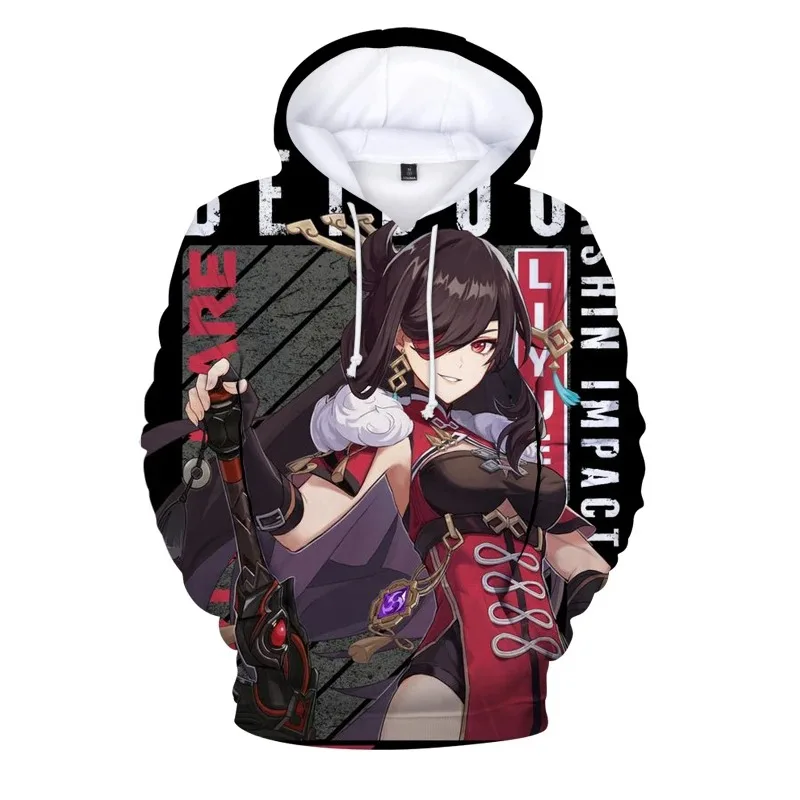 Genshin Impact Cosplay para crianças, Hoodies para meninos e meninas, moletom anime, roupas Y2K, capuz extragrande, jogo, outono