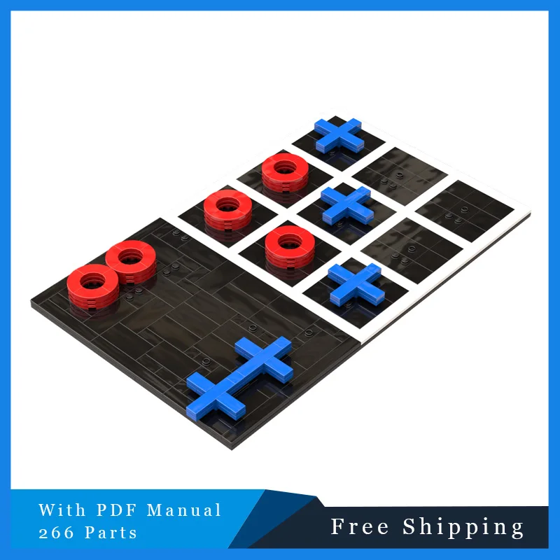 

266 Parts Creative Simple Black Game Chessboard Modular MOC Building Blocks Model Children's Educational DIY Assembly Toys Gifts