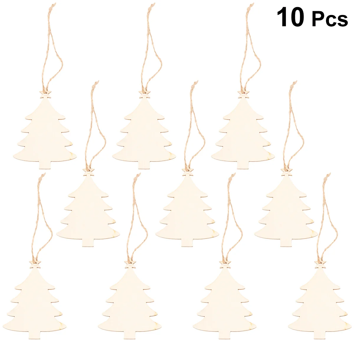 

10Pcs Christmas Wooden Hanging Plaque Light Decorative Tree Signs Hanging Xmas Decor for Wall Door Furniture Christmas Tree Sign