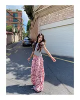 Unique Pink Camouflage Cargo Pants High Waisted Wide Leg Casual Streetwear with Drawstring Waist & Side Pockets Hip Hop Dance - Image 3