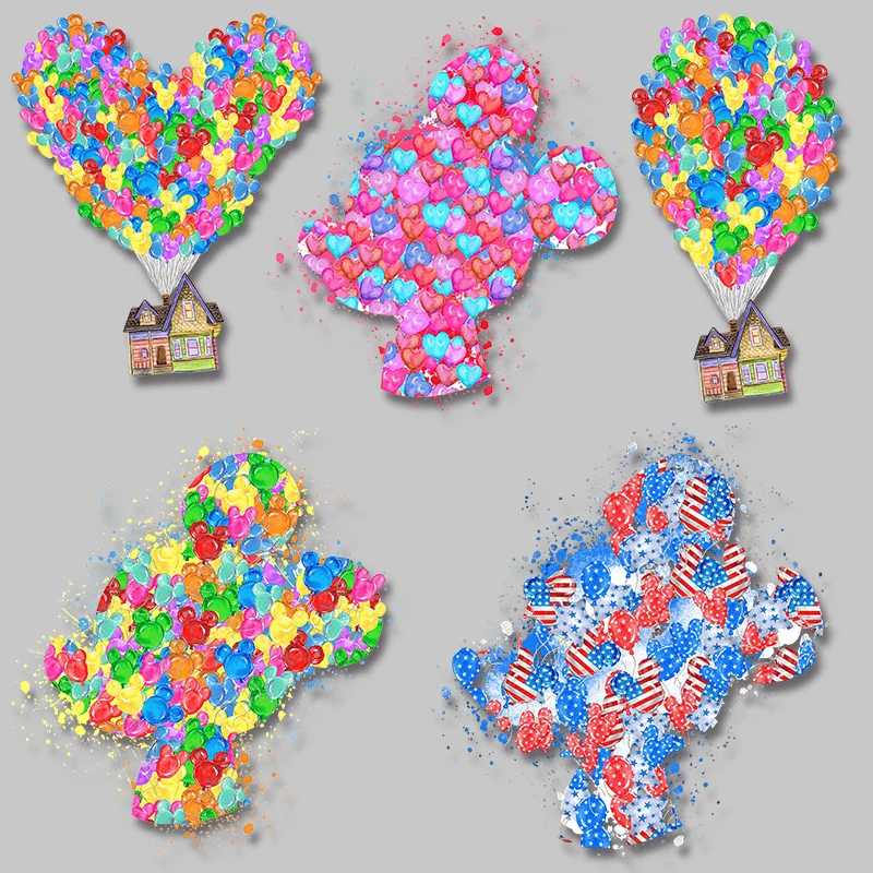 

Brand Mickey made of balloons Vinyl Sticker For Clothes heart iron on patch Washable firm and fadeless stickers