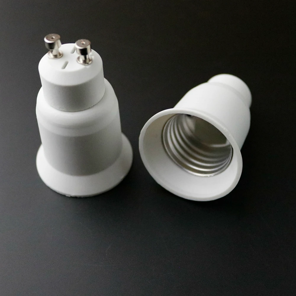 2PCS GU10 To E26 E27 CFL LED Lamp Holder Adapter PBT Housing Gu10 2P Standard Medium Edison Screw Bulb Light Socket Converter