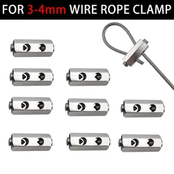 1-20PCS For 4mm Adjustable Heavy-Duty Fixture, Steel Wire Rope Clamp, Cable Clamp, Metal Clamp, Sling Fastener, Send Hex Wrench.
