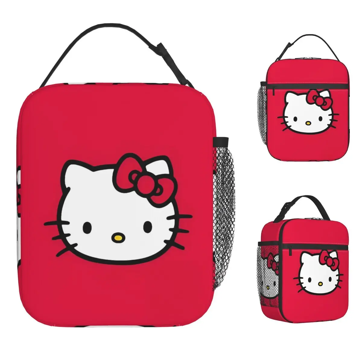 

Hello Kitty Face, милые изолированные сумки для обеда, герметичный контейнер для обеда, сумка-холодильник, сумка-тоут, ланч-бокс для офиса, путешествий, мужчин и женщин