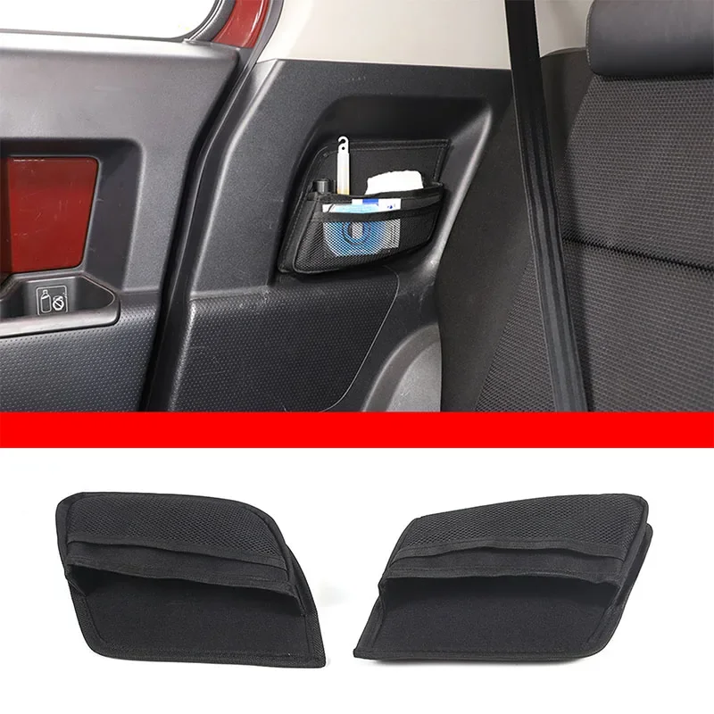 

For 2007-2021 Toyota FJ Cruiser Black Car Styling Car Rear Seat Storage Bag Sticker Car Interior Modification Accessories 2Pcs