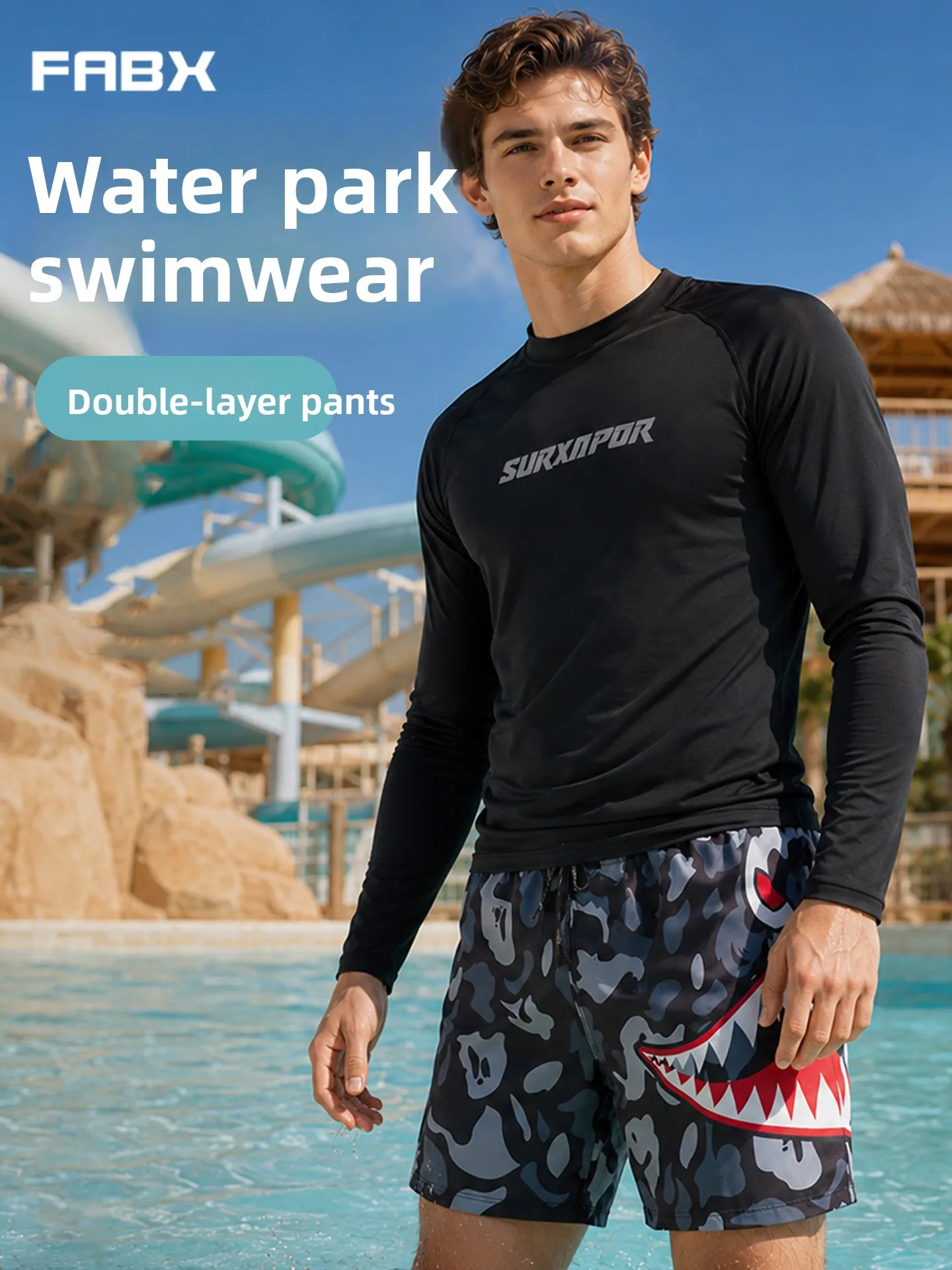 men's-water-park-swimming-suit-five-quarter-speed-dry-set-anti-embarrassment-swim-shorts-polyester-fiber-low-elasticity