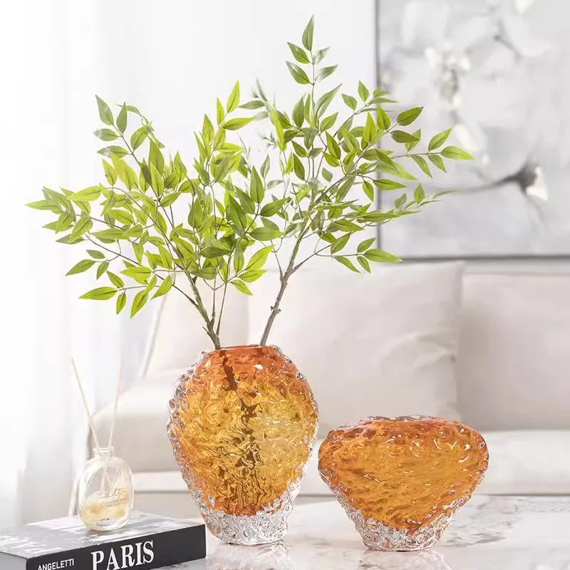 Modern contemporary light luxury glass vase new creative dining table decoration living room flower arrangement
