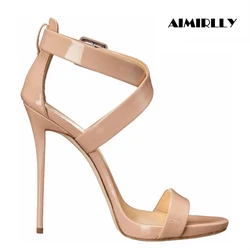 Fashion Women‘s Cross Strap Sandals Open Toe High Heels Shoes Stilettos Customized Ladies Party Work Career Heels Aimirlly