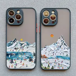 Phone Case For iPhone 17 16 14 11 Pro Max 16 15 14 Plus XS XR X 13 15 12 Pro Max Mini Shockproof Back Cover Skiing Case Fundas
