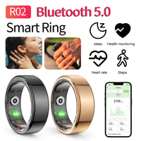 R02 Smart Ring Health Tracker 5.0 Bluetooth-Compatible Blood Oxygen Tracker IP68 & 5ATM Waterproof Wearable for Android for IOS