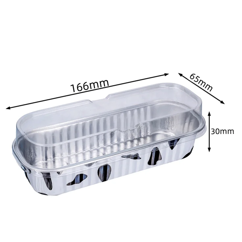 

THIVN-100 Pack Мини-формы для торта Мини-формы для буханчиков с крышками Длинные чашки для выпечки из алюминиевой фольги с крышками