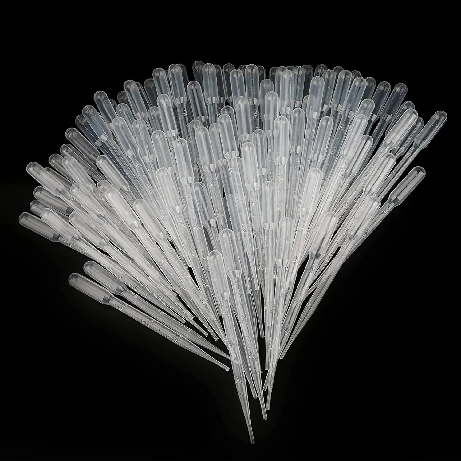 100pcs 1ml 3ml 5ml Disposable Plastic Eye Dropper Transfer Graduated Pipettes Office Lab Experiment Supplies