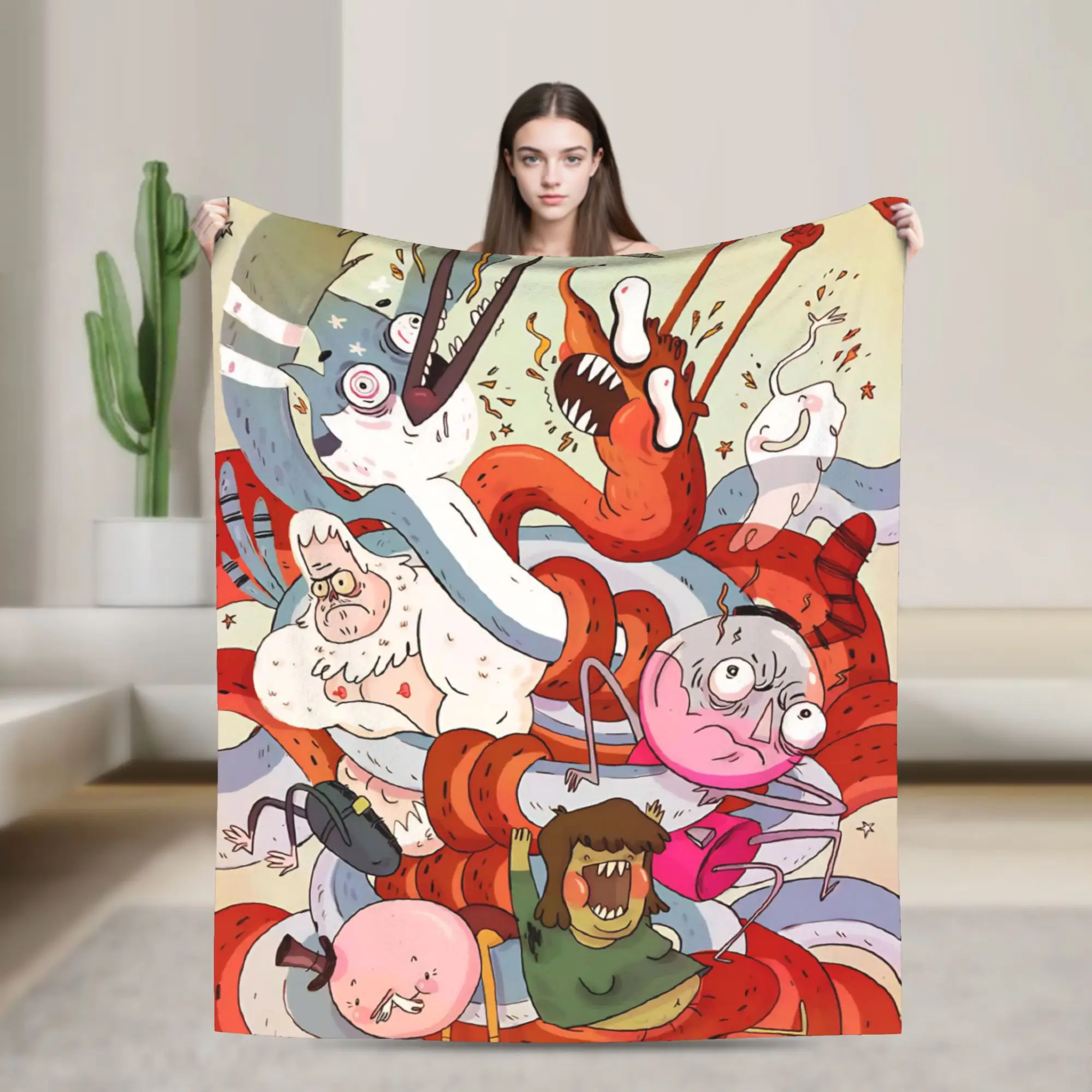 Regulars Show Knitted Blankets  Flannel Throw Blanket Bedding Couch Decoration Soft Warm Bedsprea,