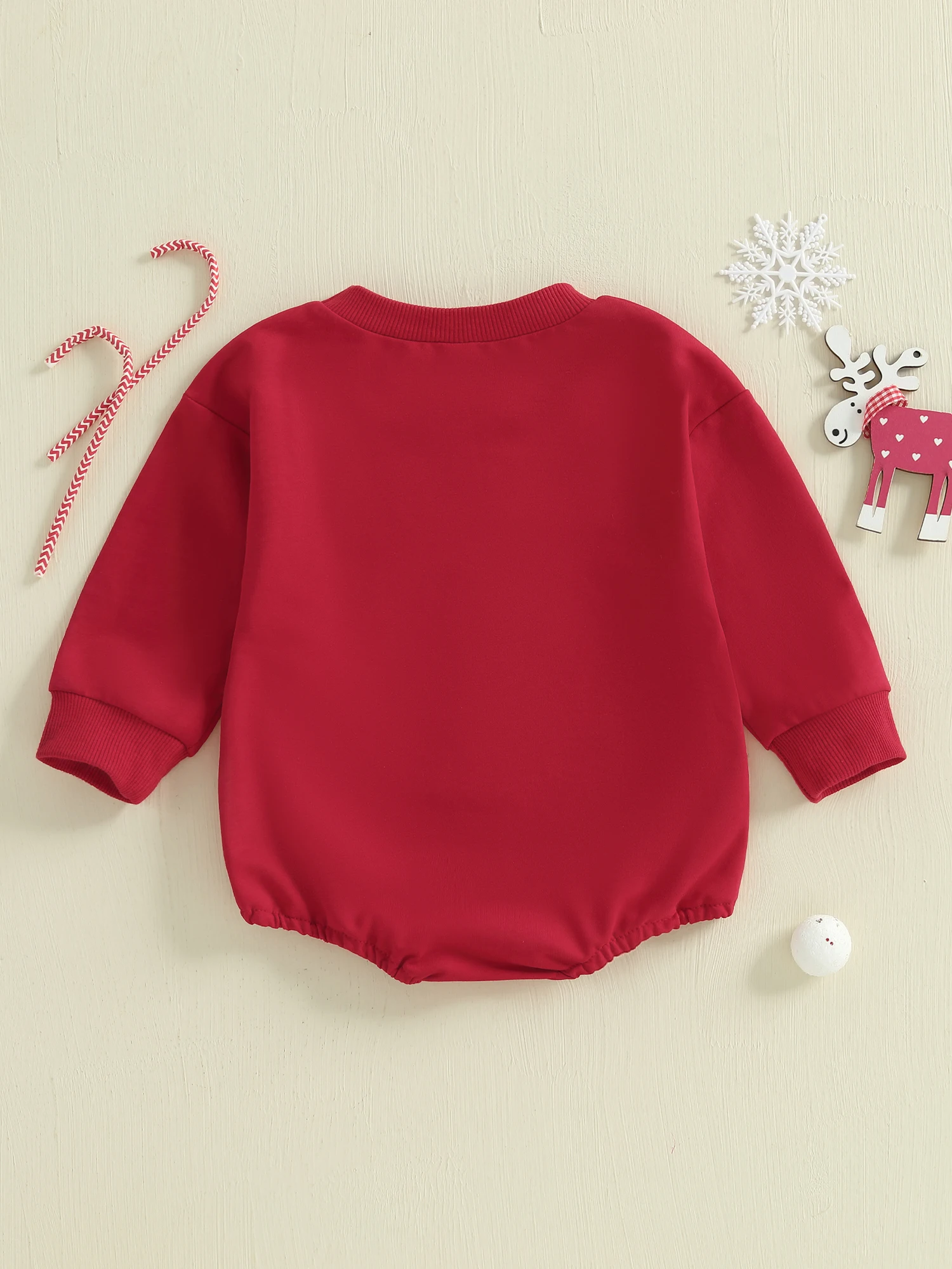 

Toddler Boy Winter Hooded Romper with Reindeer Print and Fleece Lining Warm Jumpsuit for Christmas Party Outfit