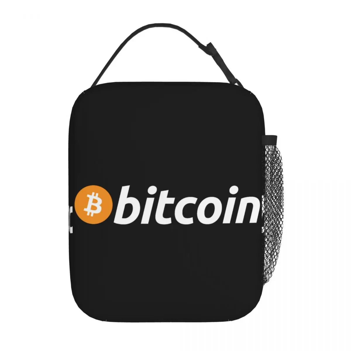 La borsa per il pranzo isolata con Logo Bitcoin Tote Food Handbag