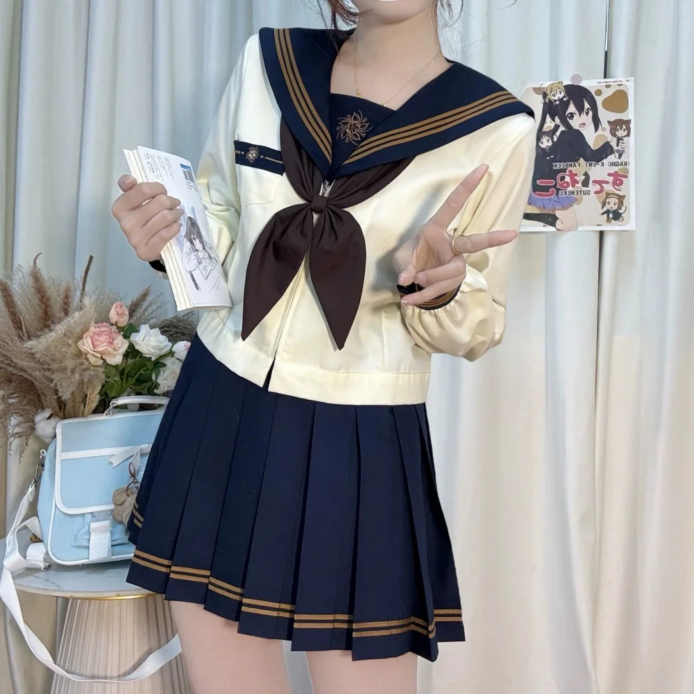 Japan Style Schoolgirl Sailor Seifuku Suits JK Basic Japanese School Uniform Korean Cosplay Costumes Women Cute Pleated Skirt