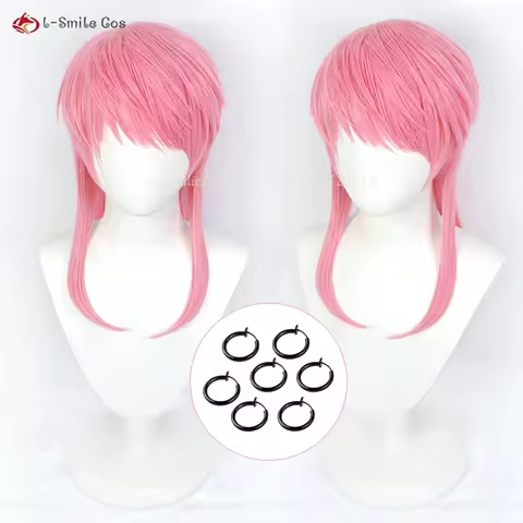 Anime Sanzu Haruchiyo Cosplay Wig Pink Long Hair Heat Resistant Synthetic Wigs Halloween Party + Wig Cap