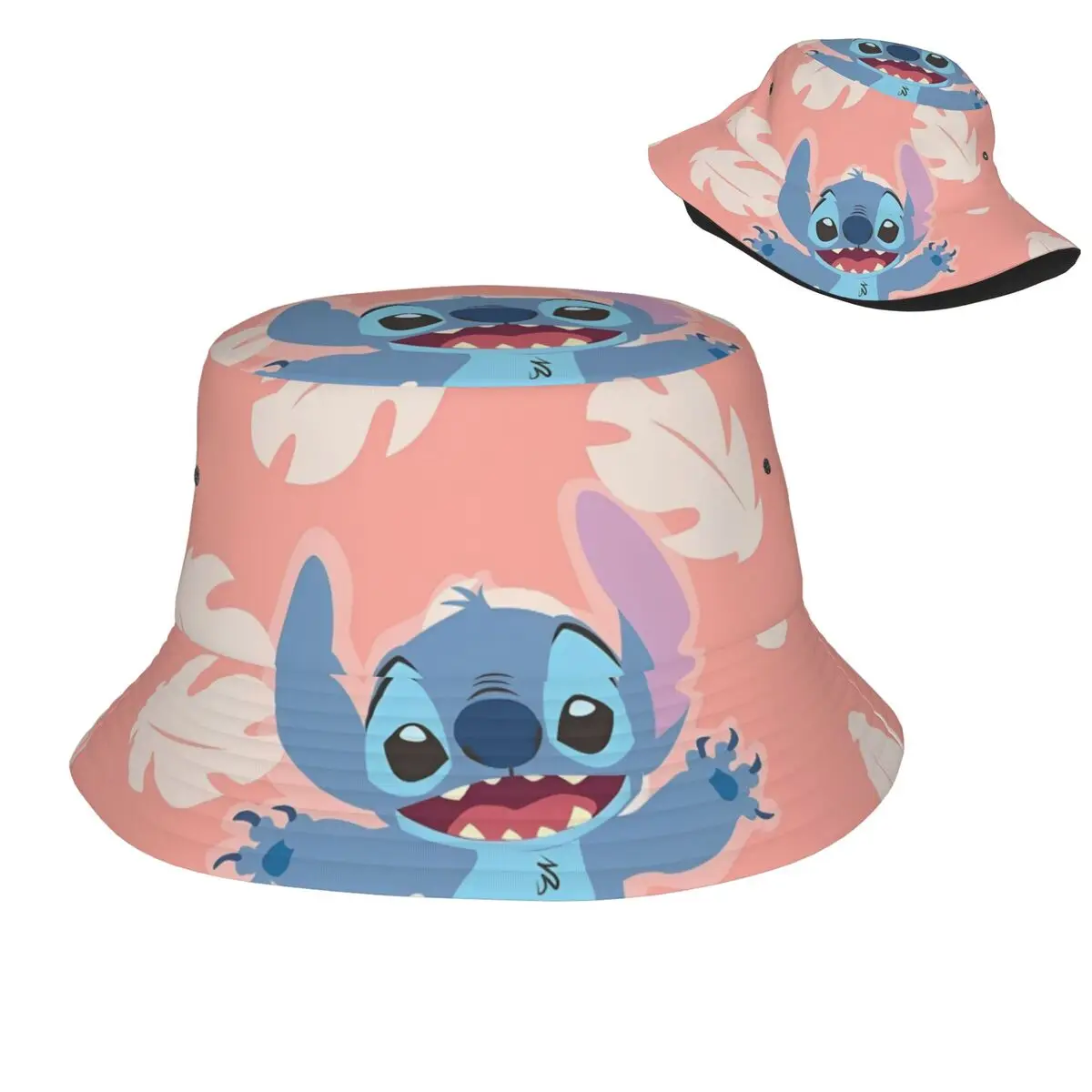 Summer Bob Cap Cute Lilo And Stitch for Men Women Fisherman Caps Reversible Cotton Bucket Hats Outdoor Fishing Hats