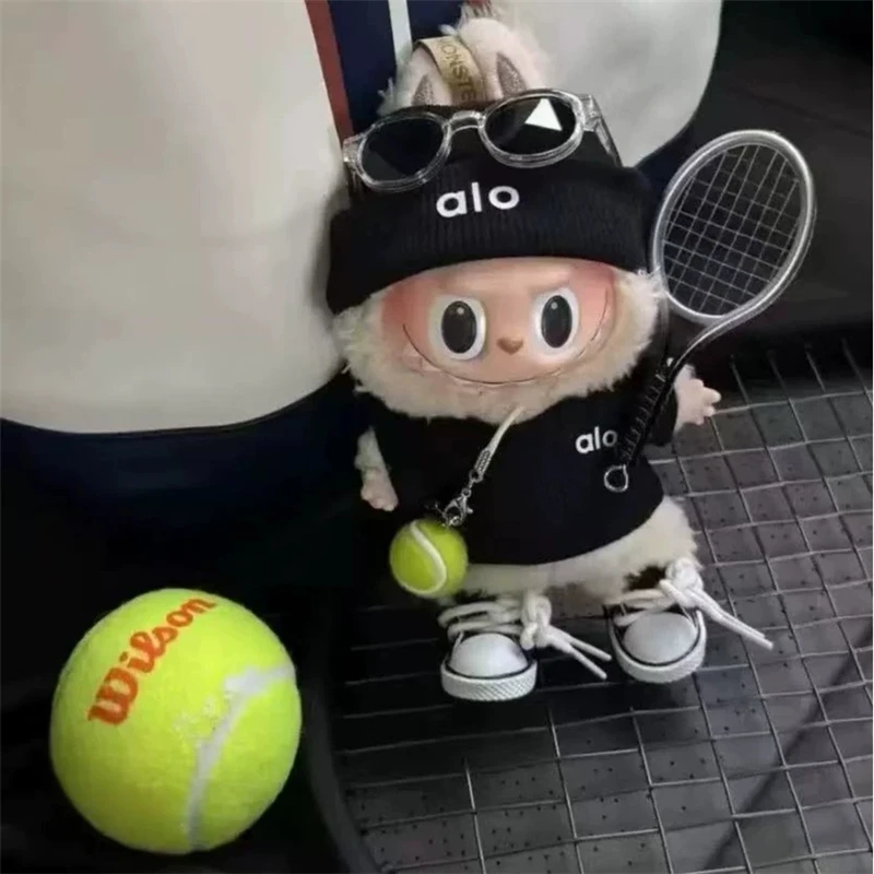 15 17cm For Labubu Doll Sports Series Clothes Luxury Design Tennis Motion Style Clothing LA Baseball Shose Dress Set Accessories