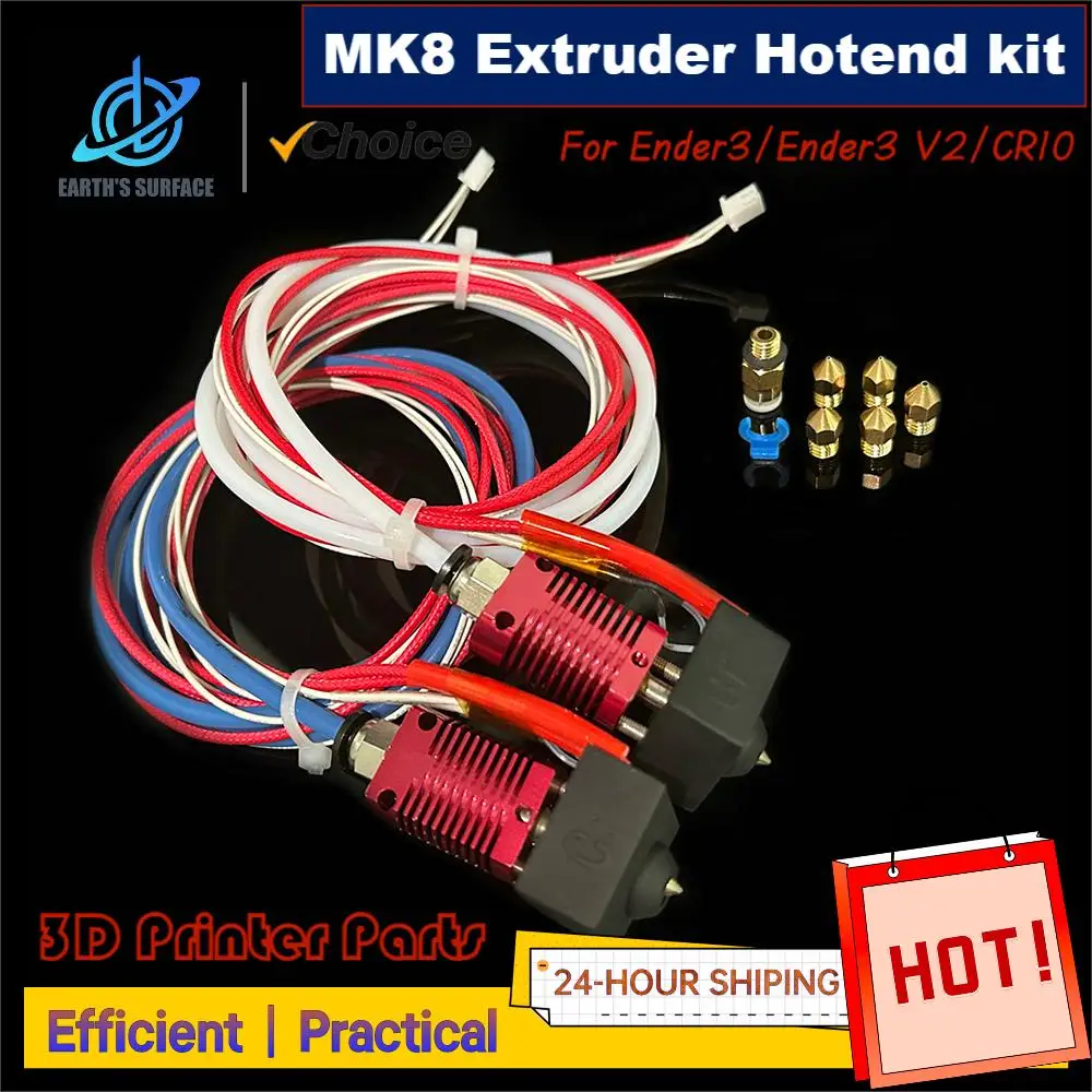 DB-3D Printer Parts MK8 Extruder Hotend kit 0.4mm Nozzle 1.75mm Filament for Ender3 Ender3V2 CR10 Ender5 CR6SE 3D Printer