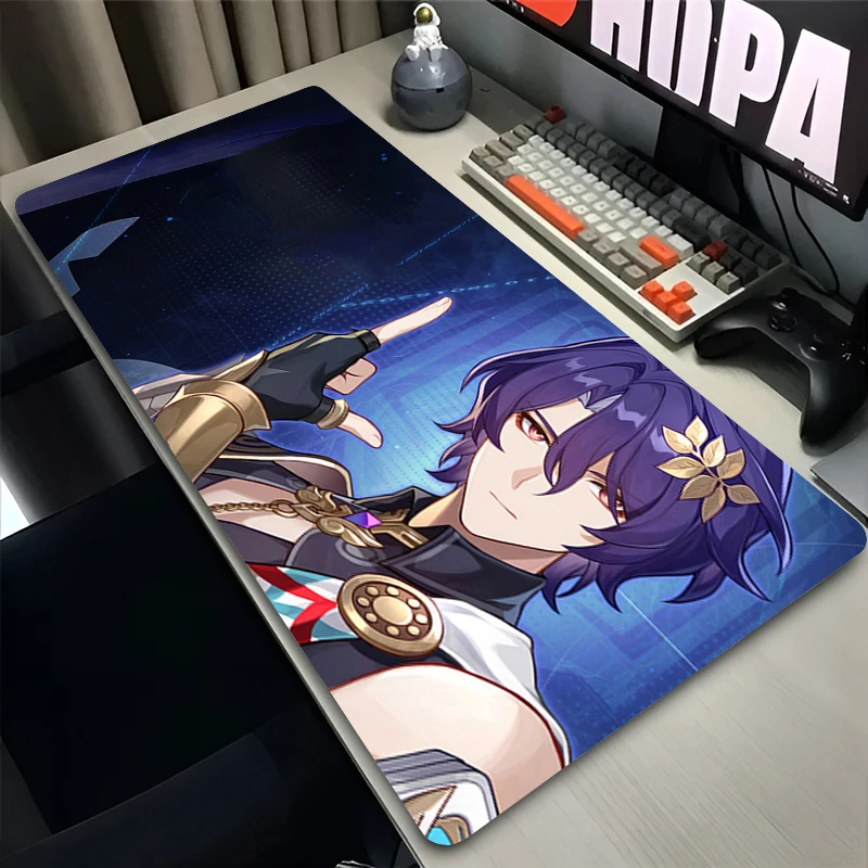 Mouse Pad XL Lockedge Large Gaming Accessories Computer Keyboard Pad Mouse Mat Honkai Star Rail Dr. Ratio Desk Mousepad For gift
