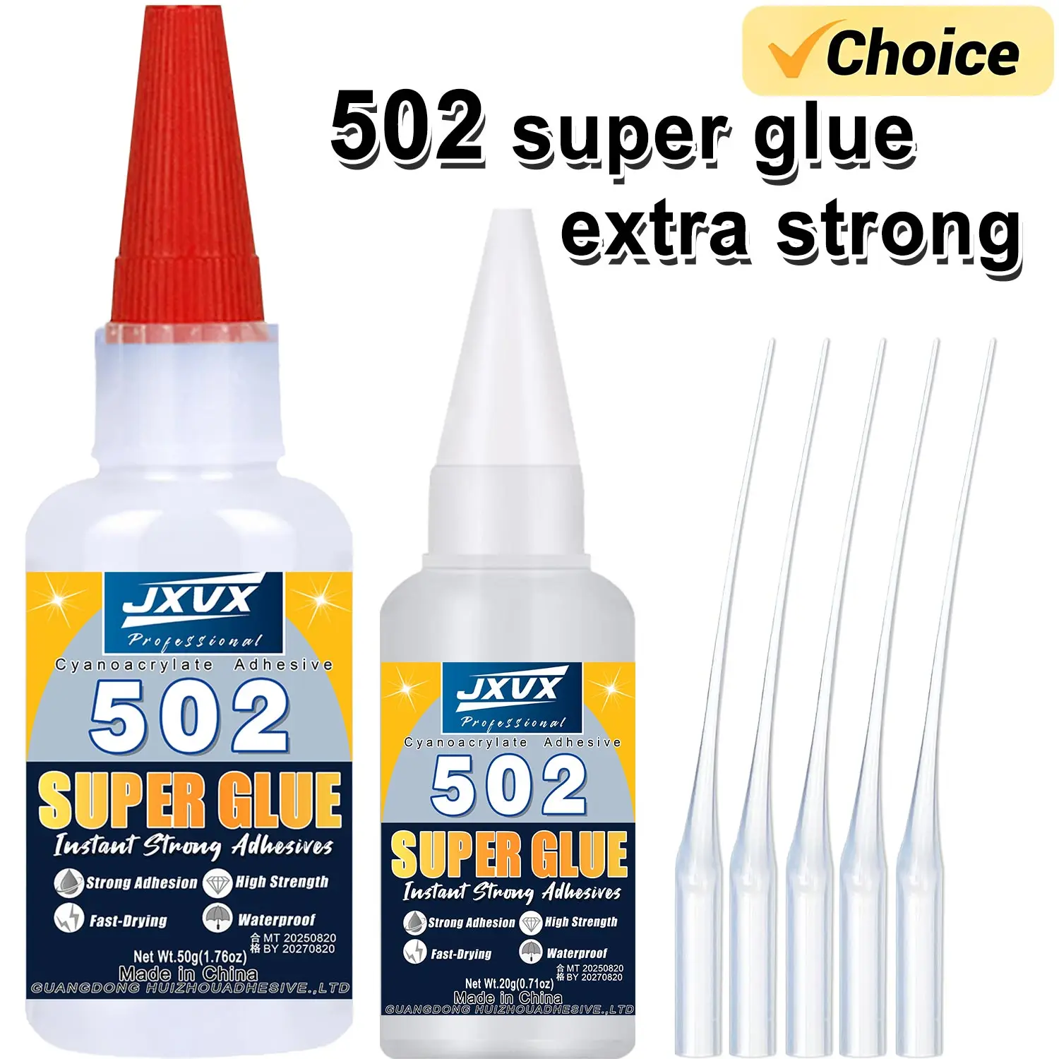 

JXVX 502 Stone Super Glue High Viscosity, Cyanoacrylate Glue 50g Marble Adhesive, for Restoration and Production of Marble, Granite, Artificial Stone and Tile Products Low odor With precision dispenser 1-3PCS.