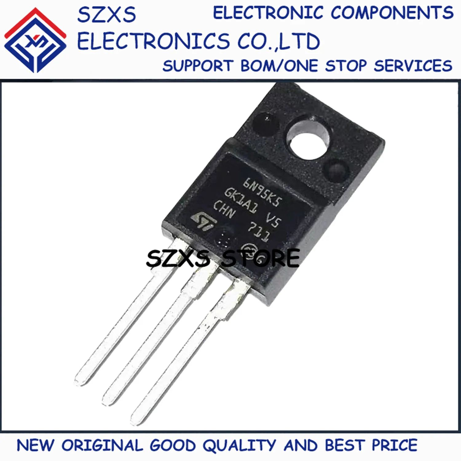 

New Original 10Pcs STF6N95K5 6N95K5 TO-220F 950V 6A MOSFET Field Effect Transistor In Stock Electronic Components Good Quality